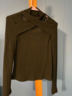 SHEIN Black Ribbed Off-Shoulder Sweater